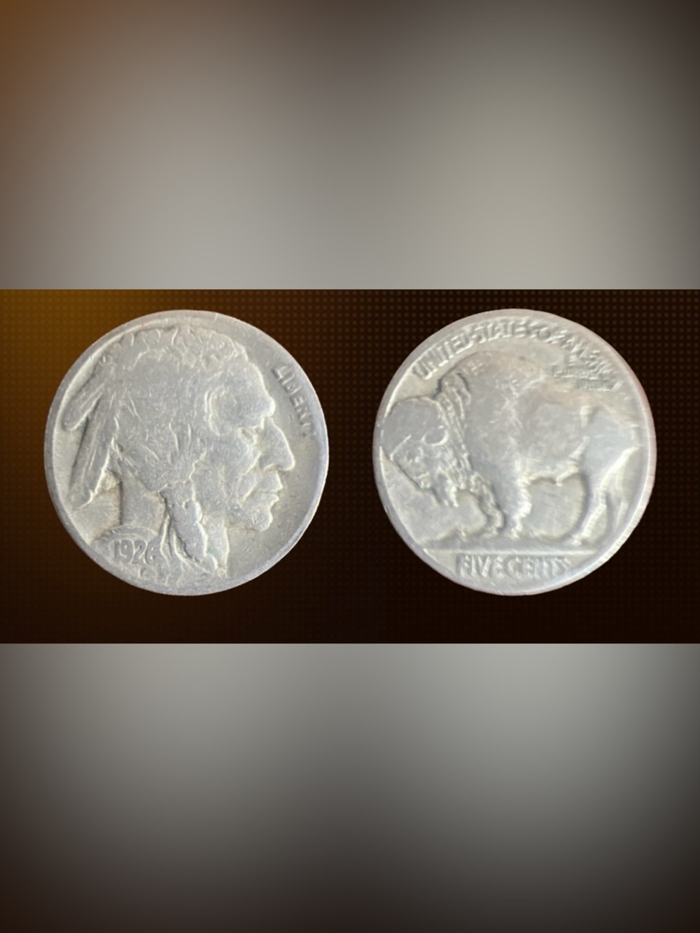 Vintage 1926 Buffalo Nickel - Silver-Tone Coin Collectible. No mint.